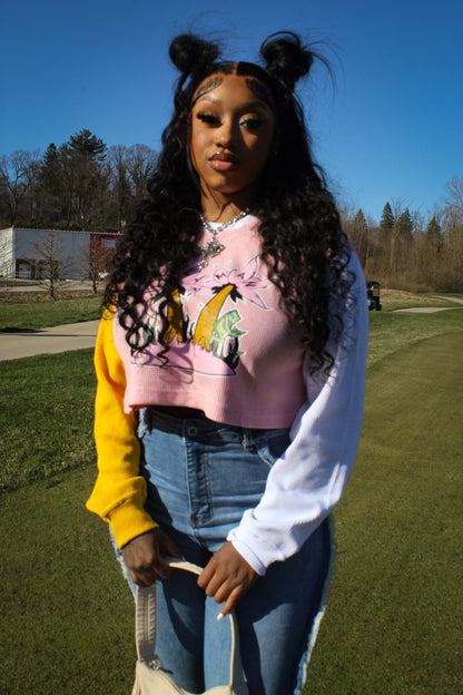 Dollarman Cropped Waffle Knit Thermal