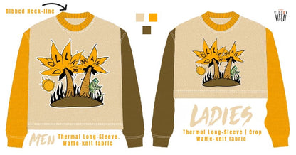 Dollarman Cropped Waffle Knit Thermal