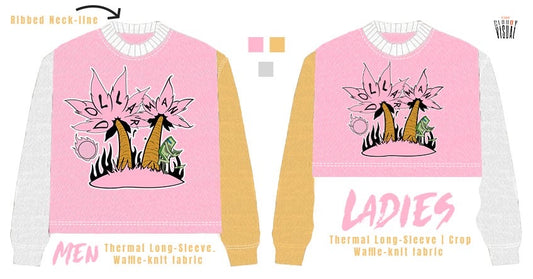 Dollarman Cropped Waffle Knit Thermal