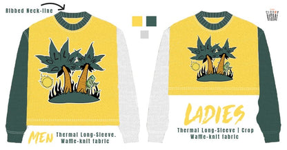 Dollarman Cropped Waffle Knit Thermal